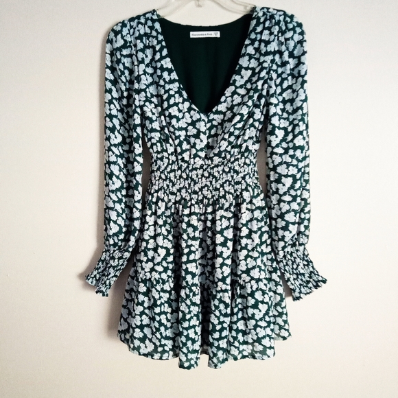 Abercrombie & Fitch Emerald With  Flowers Woman's Mini Dress - Picture 5 of 7